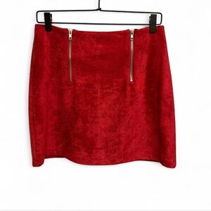 Red Velvet Mini Skirt